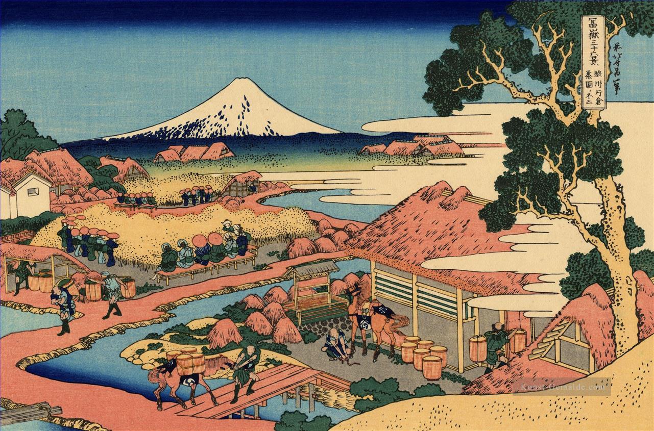 Die Teeplantage von Katakura in der Suruga Provinz Katsushika Hokusai Ukiyoe Ölgemälde